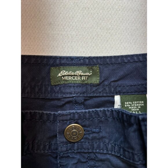 Eddie Bauer Women's Mercer Fit Cropped Pants Zipped Cargo Pocket Size 12 Blue - Picture 3 of 10